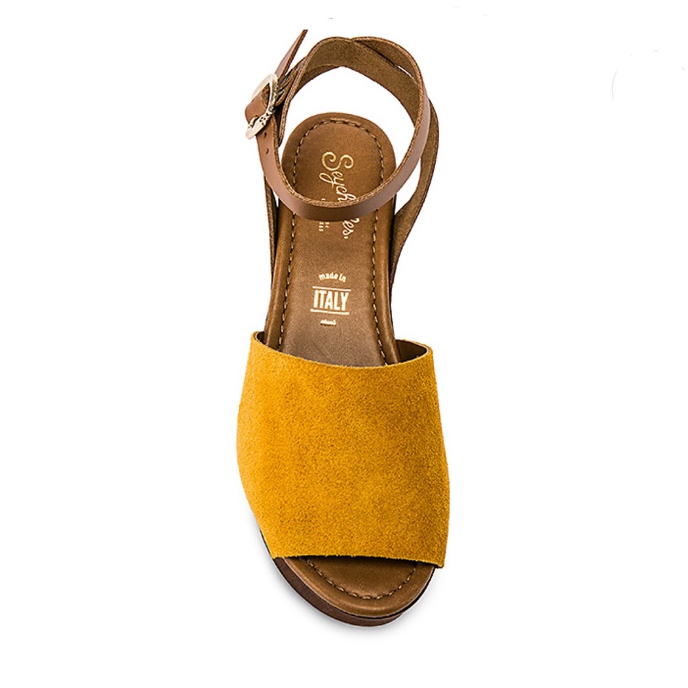 Seychelles forward wedge mustard sandals Sz 7 - Picture 2 of 7
